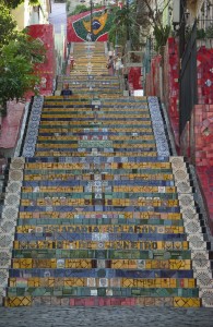 Kunstfærdig trappe i Rio de Janeiro.